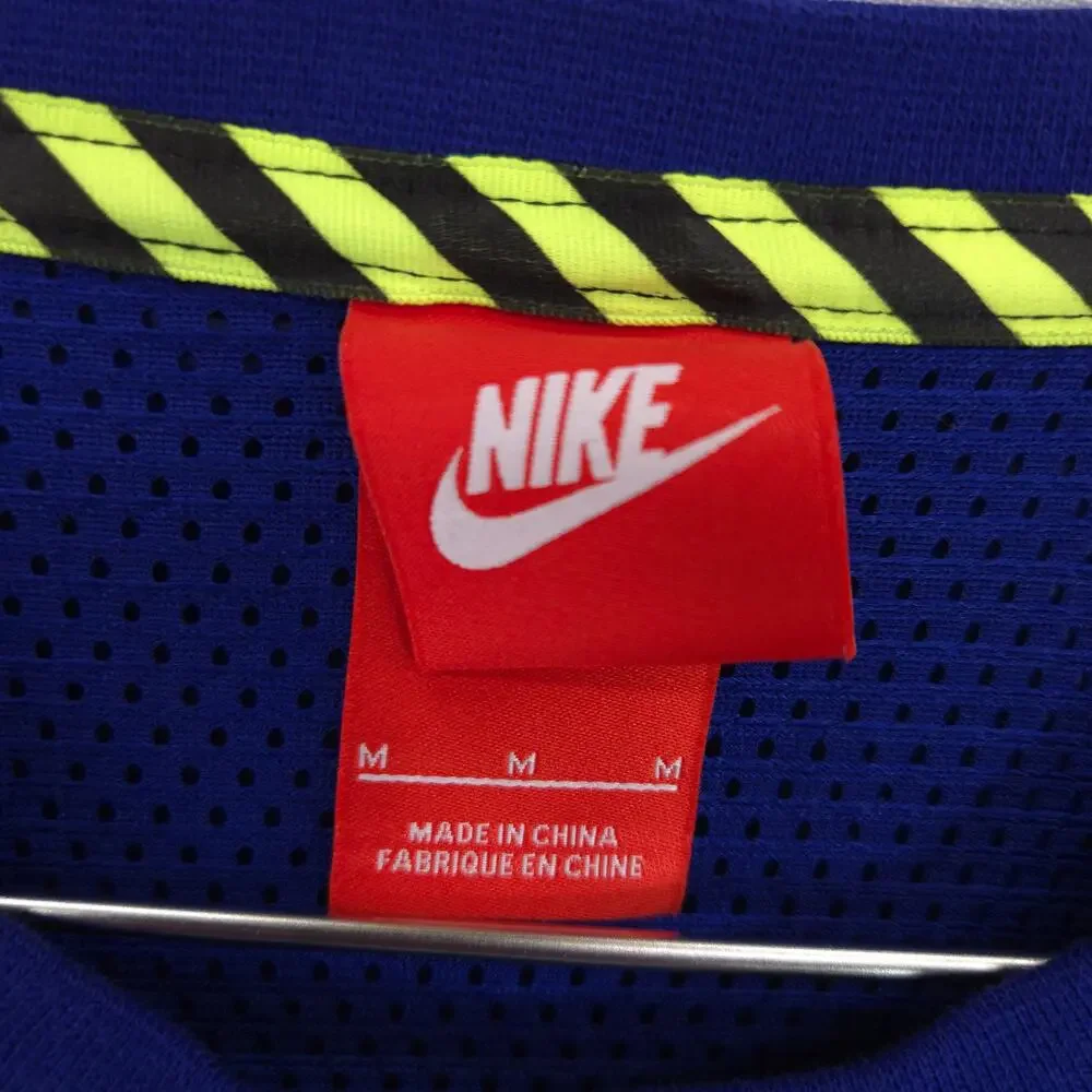 Nike Sweatshirt Mens M Blue Track‎ & Field Crew Neck Zip Pocket Ventilated Back